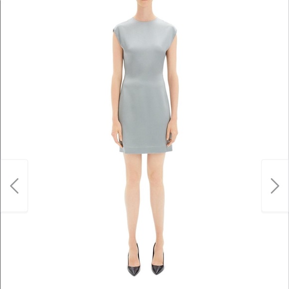 Theory cap sleeve structured fitted dress in cloud grey - Picture 2 of 6